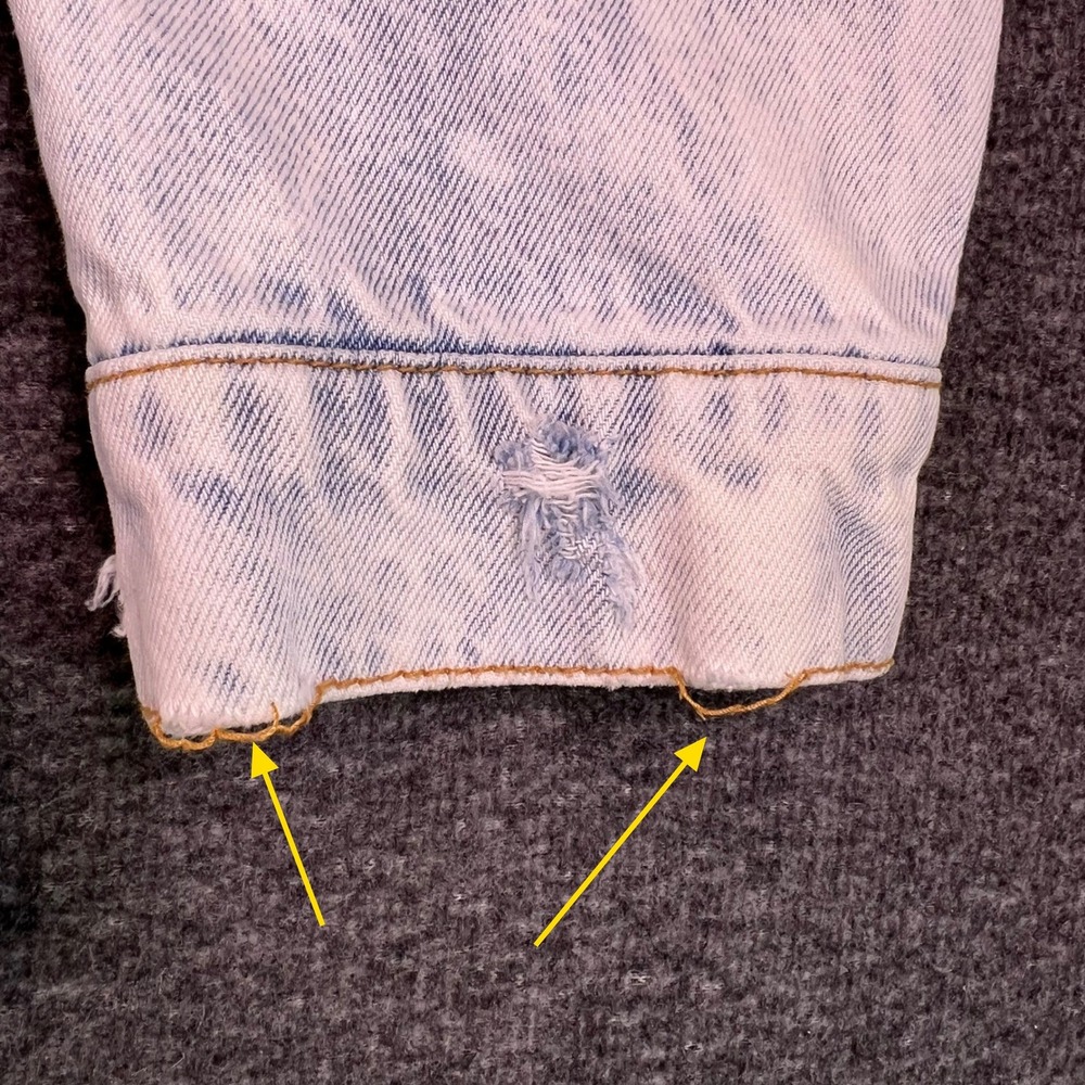 ZARA Acid Wash Denim Jacket Men XL Graphic Distressed Urban Graffiti Trucker Y2k - Picture 9 of 16